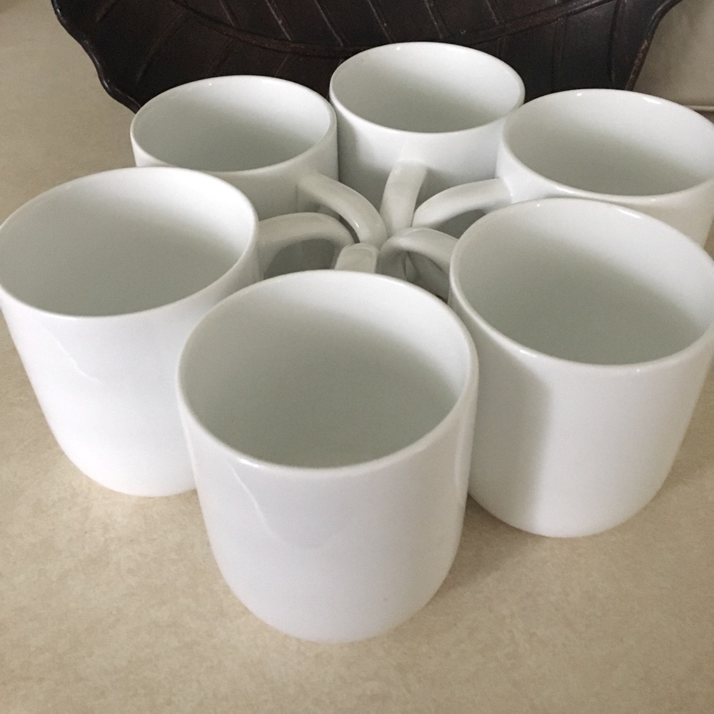 Mainstays stoneware 6 white coffee mugs